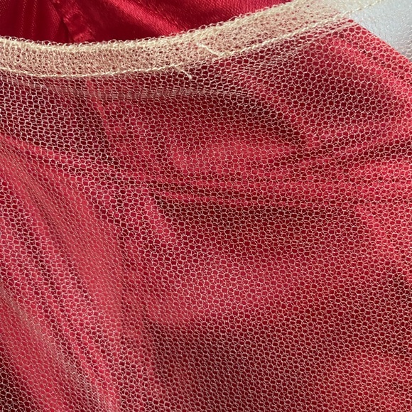 Red Evening Gown with Sheer Back and One Shoulder, Prom Pageant - Picture 6 of 8